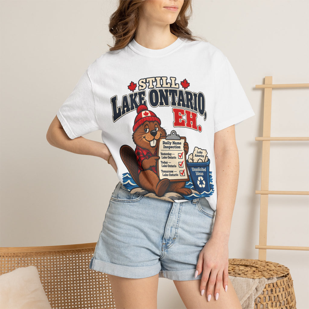 Still Lake Ontario, Eh T-Shirt — Cute Canadian Beaver Graphic Tee