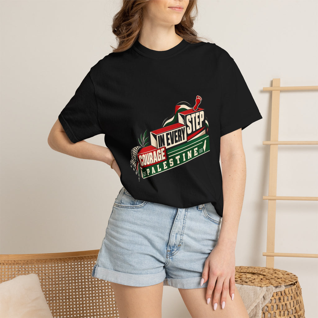Palestine "Courage In Every Step" Graphic T-Shirt