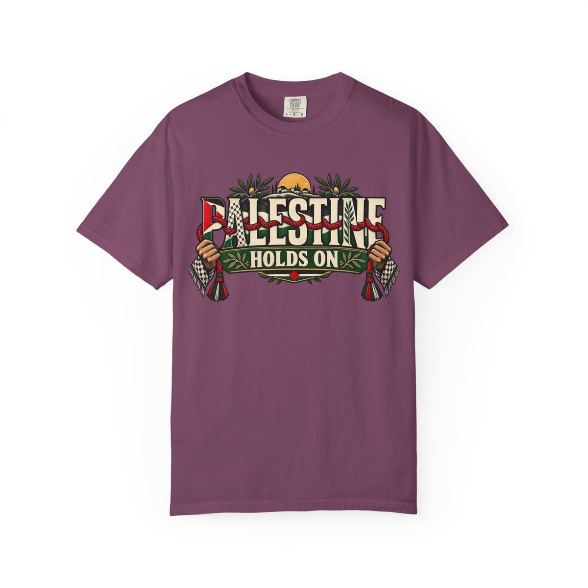 Palestine Holds On T-Shirt — Free Palestine Solidarity Graphic Tee