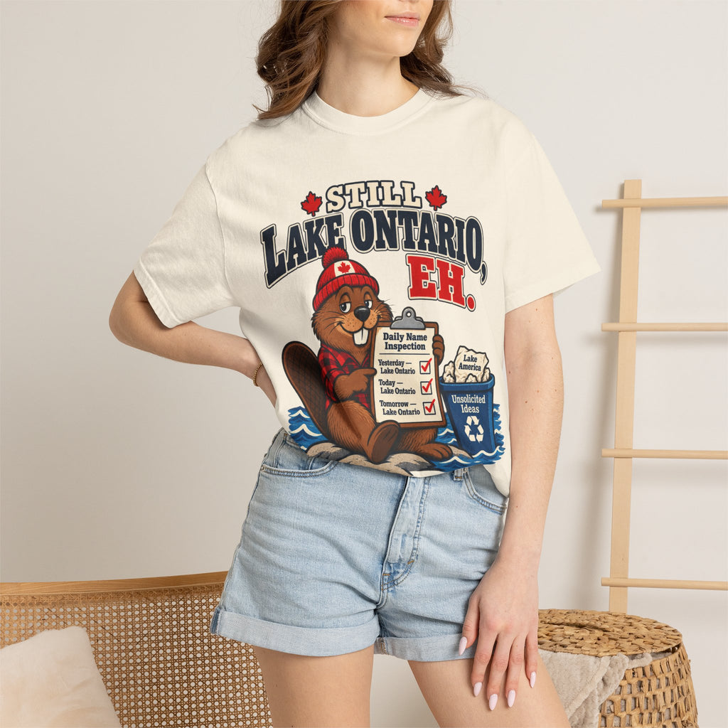 Still Lake Ontario, Eh T-Shirt — Cute Canadian Beaver Graphic Tee