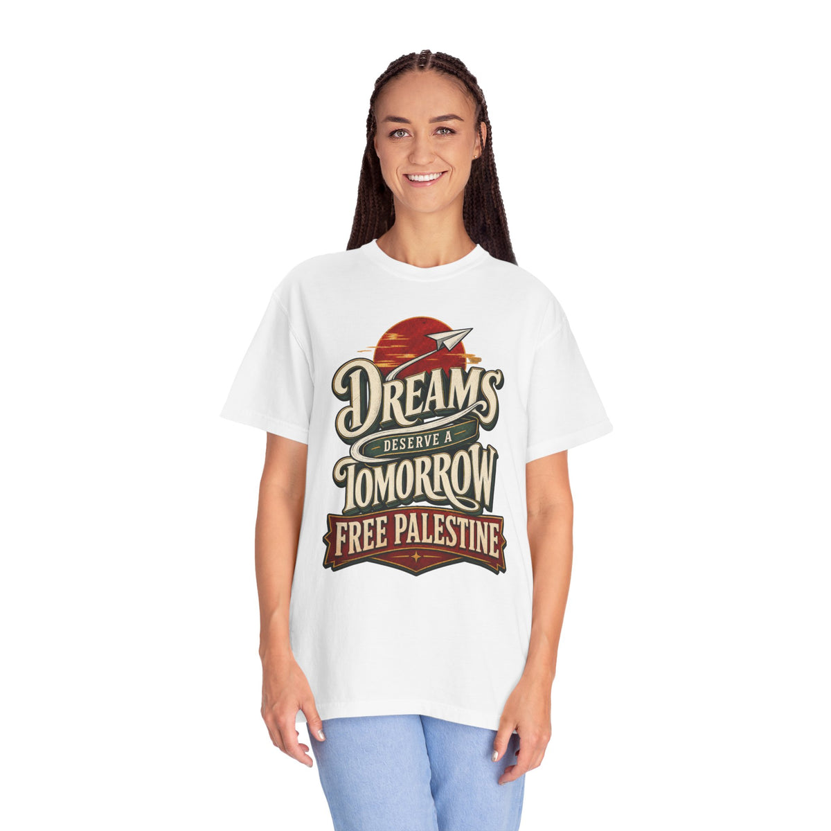 T-Shirt — "Dreams Deserve a Tomorrow: Free Palestine" Vintage Graphic Tee