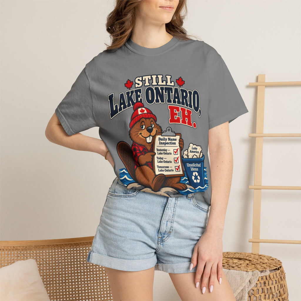 Still Lake Ontario, Eh T-Shirt — Cute Canadian Beaver Graphic Tee