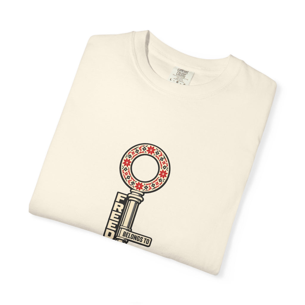 Palestine Freedom Key T-Shirt — Retro Solidarity Graphic Tee