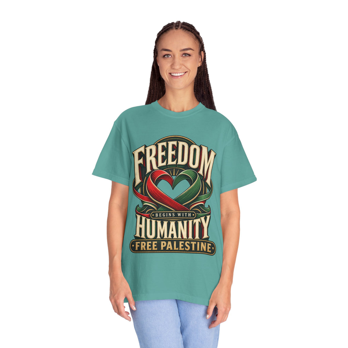 Freedom Begins With Humanity "Free Palestine" T-Shirt