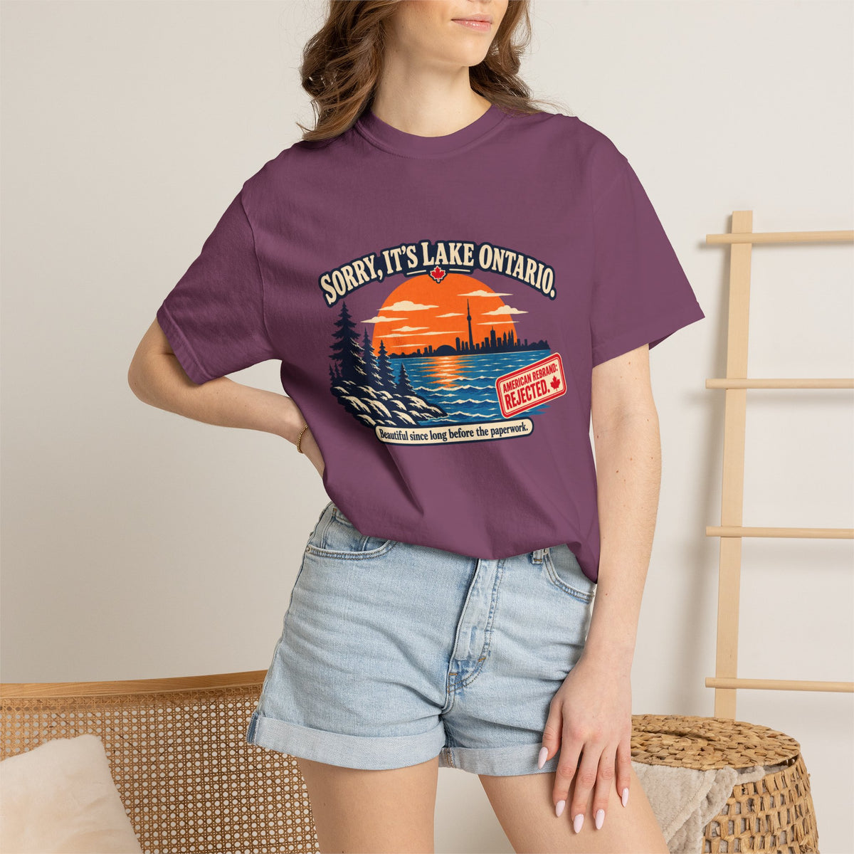 Lake Ontario Sunset T-Shirt — "Sorry, It's Lake Ontario" - Lake America Rejected