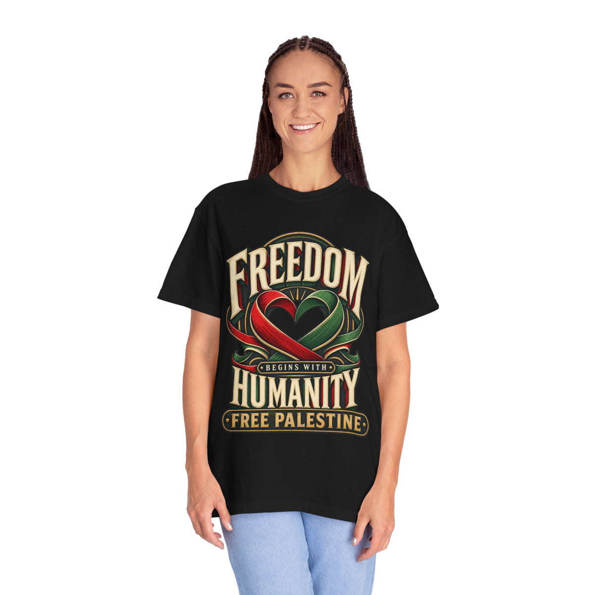 Freedom Begins With Humanity "Free Palestine" T-Shirt