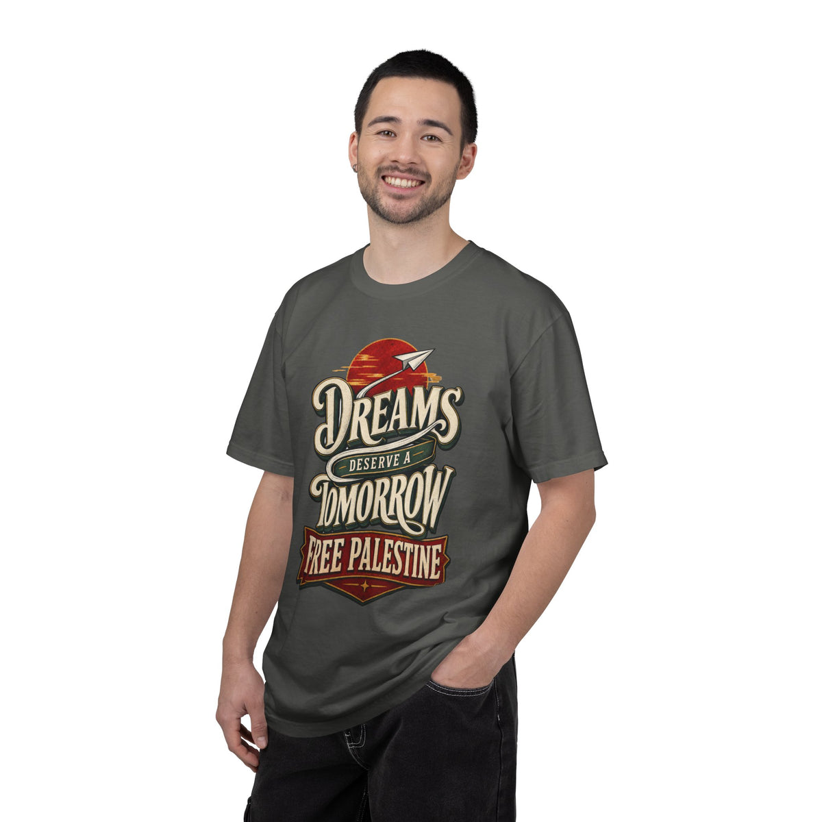 T-Shirt — "Dreams Deserve a Tomorrow: Free Palestine" Vintage Graphic Tee