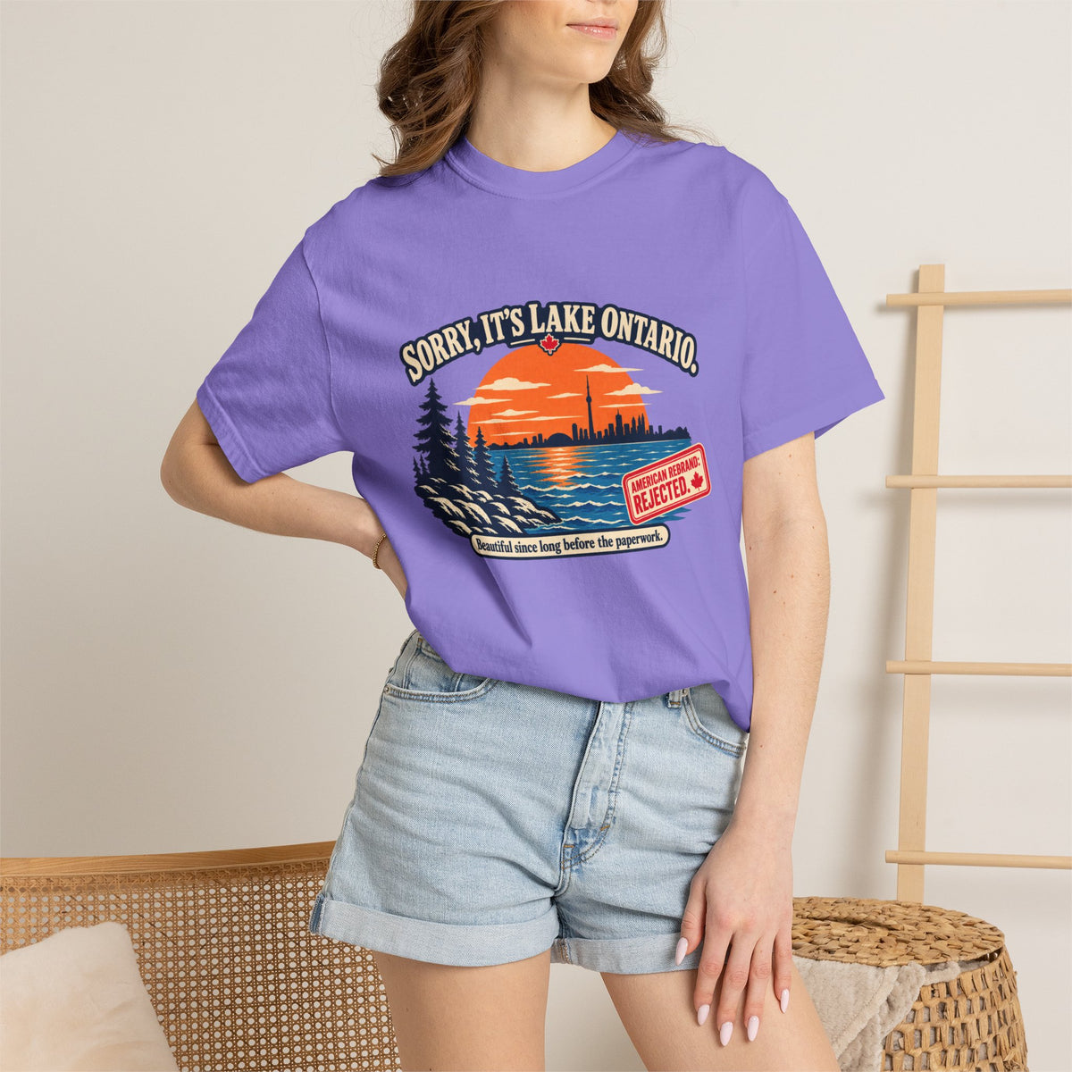 Lake Ontario Sunset T-Shirt — "Sorry, It's Lake Ontario" - Lake America Rejected
