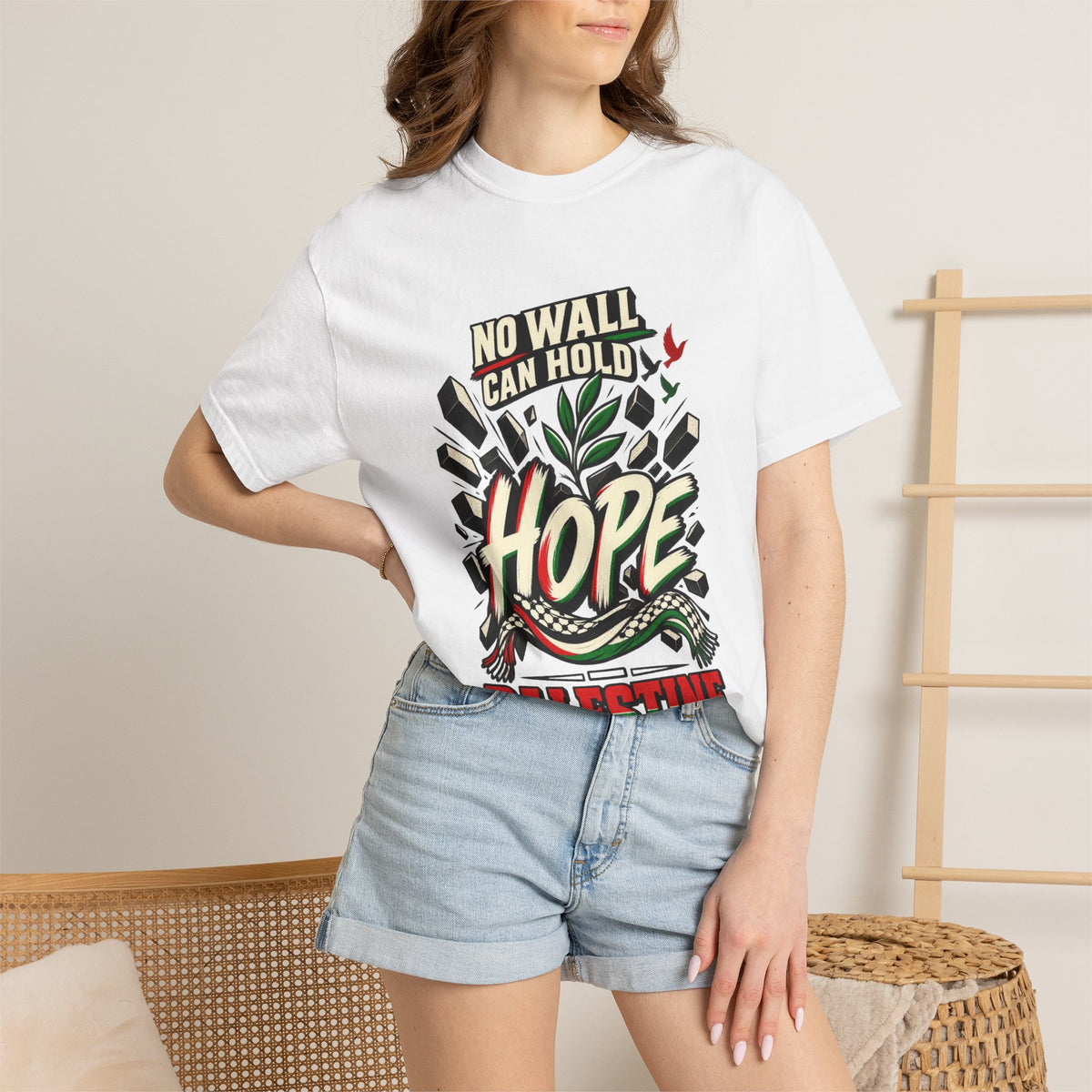 Hope Palestine T-Shirt — "No Wall Can Hold Hope" Solidarity Tee