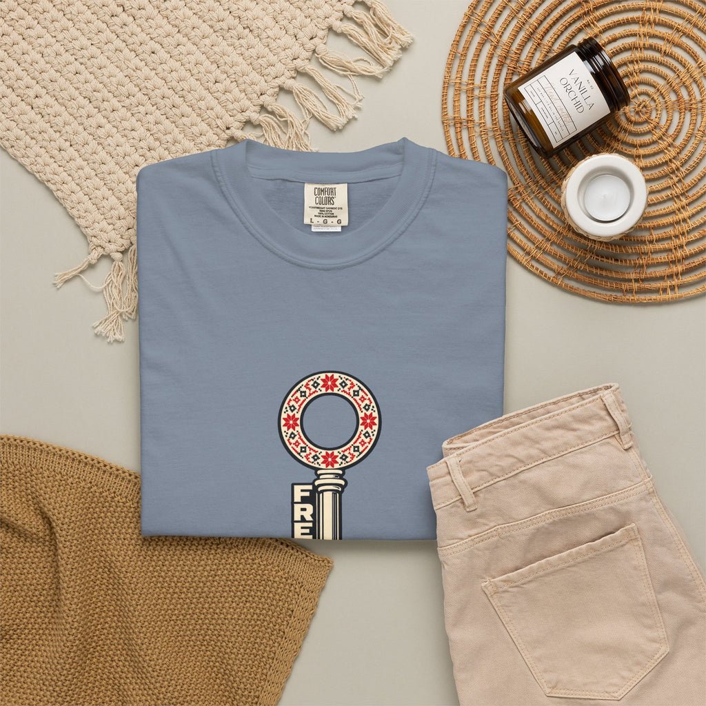 Palestine Freedom Key T-Shirt — Retro Solidarity Graphic Tee