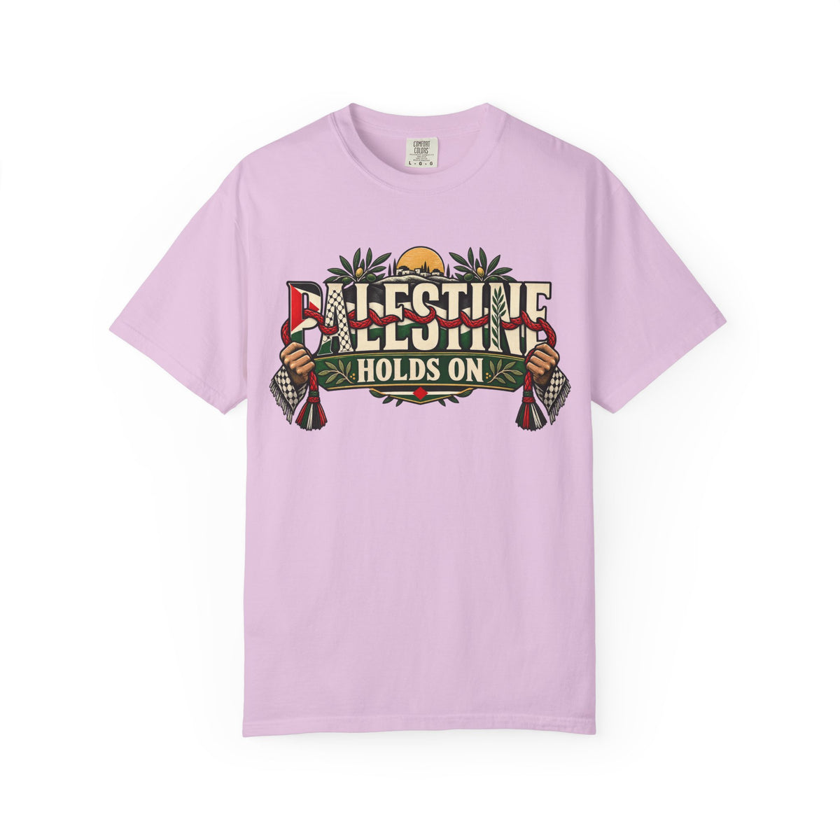 Palestine Holds On T-Shirt — Free Palestine Solidarity Graphic Tee