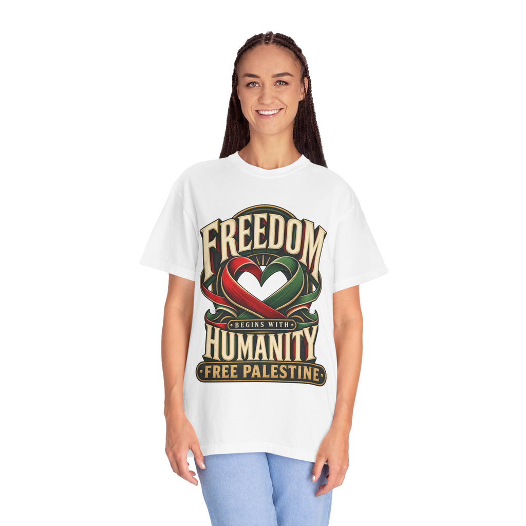 Freedom Begins With Humanity "Free Palestine" T-Shirt