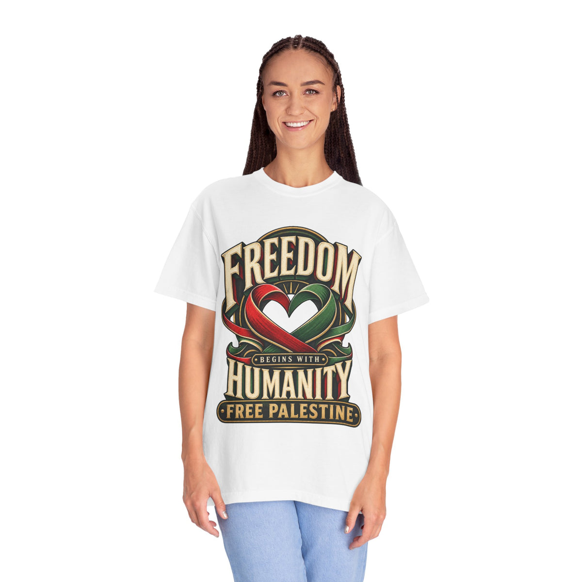 Freedom Begins With Humanity "Free Palestine" T-Shirt