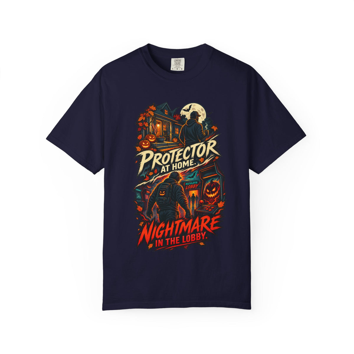 Halloween Gamer DAD Protector at Home - Nightmare in the Lobby T-Shirt