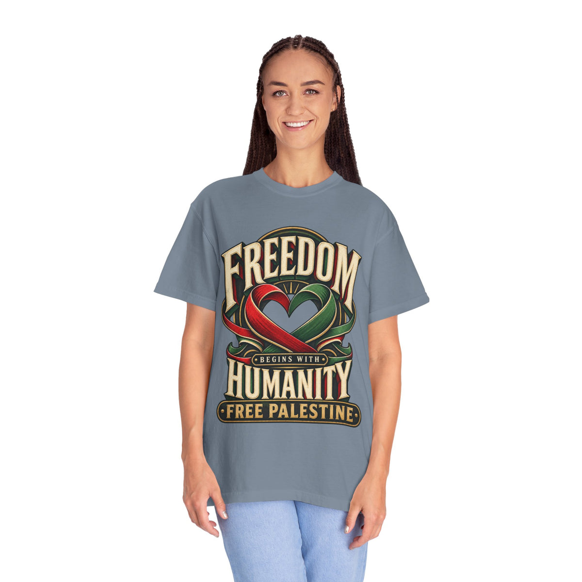 Freedom Begins With Humanity "Free Palestine" T-Shirt