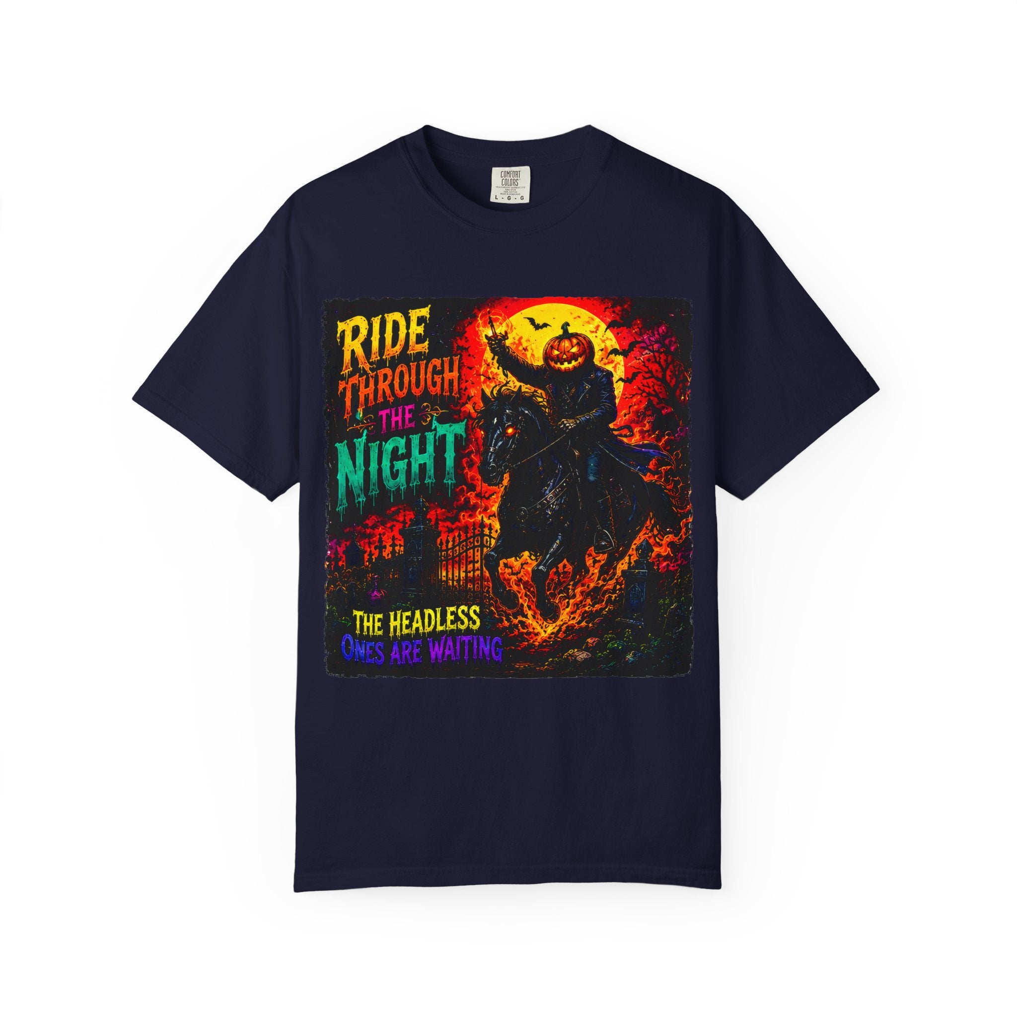 Ride Through the Night Halloween T-Shirt — Headless Horseman Graphic Tee