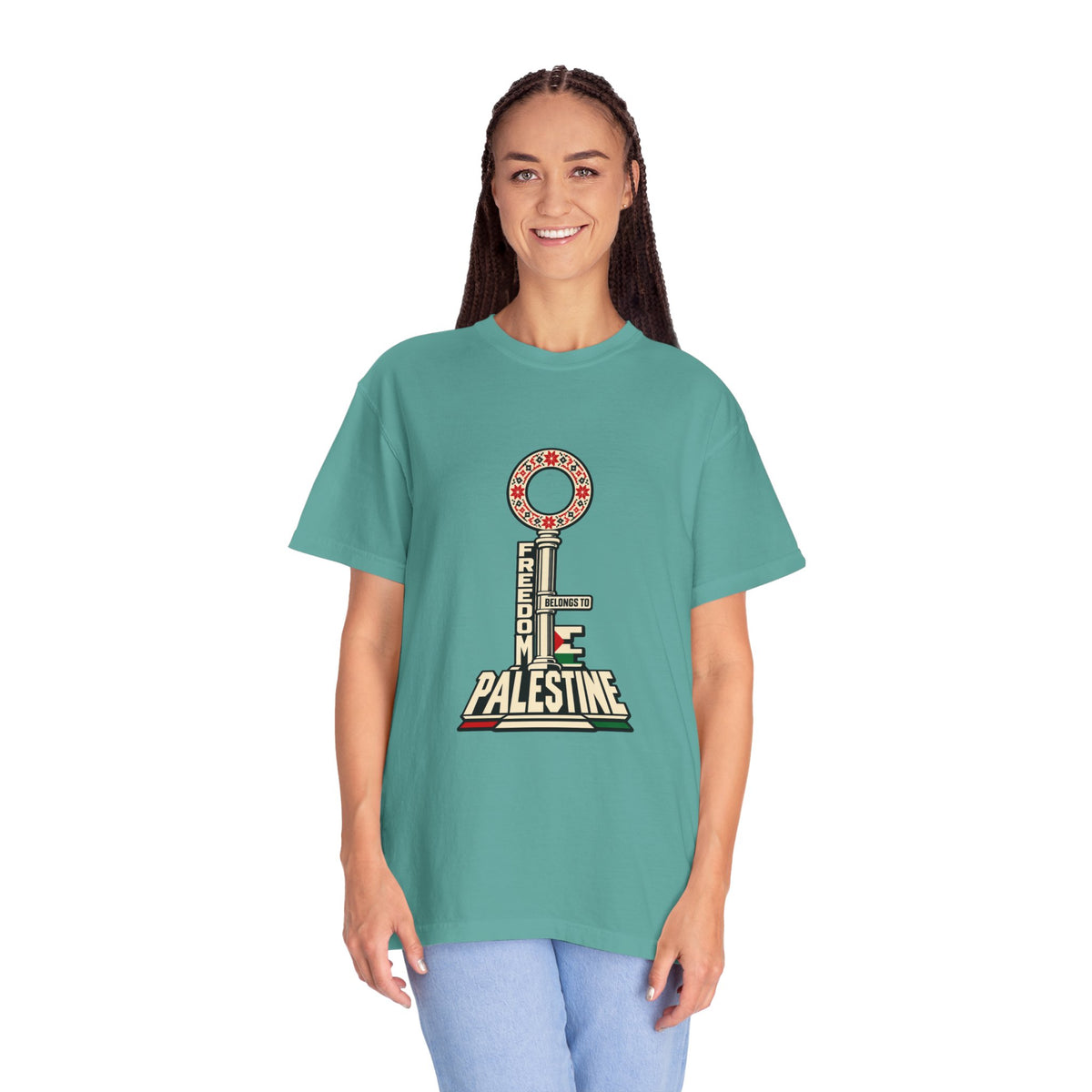 Palestine Freedom Key T-Shirt — Retro Solidarity Graphic Tee