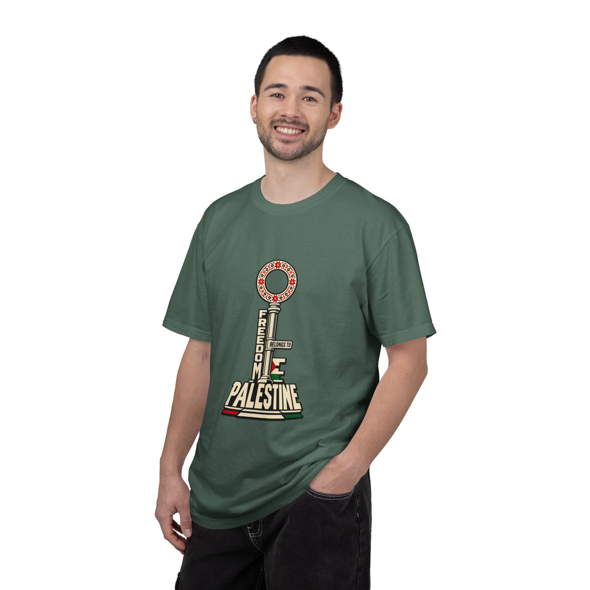 Palestine Freedom Key T-Shirt — Retro Solidarity Graphic Tee