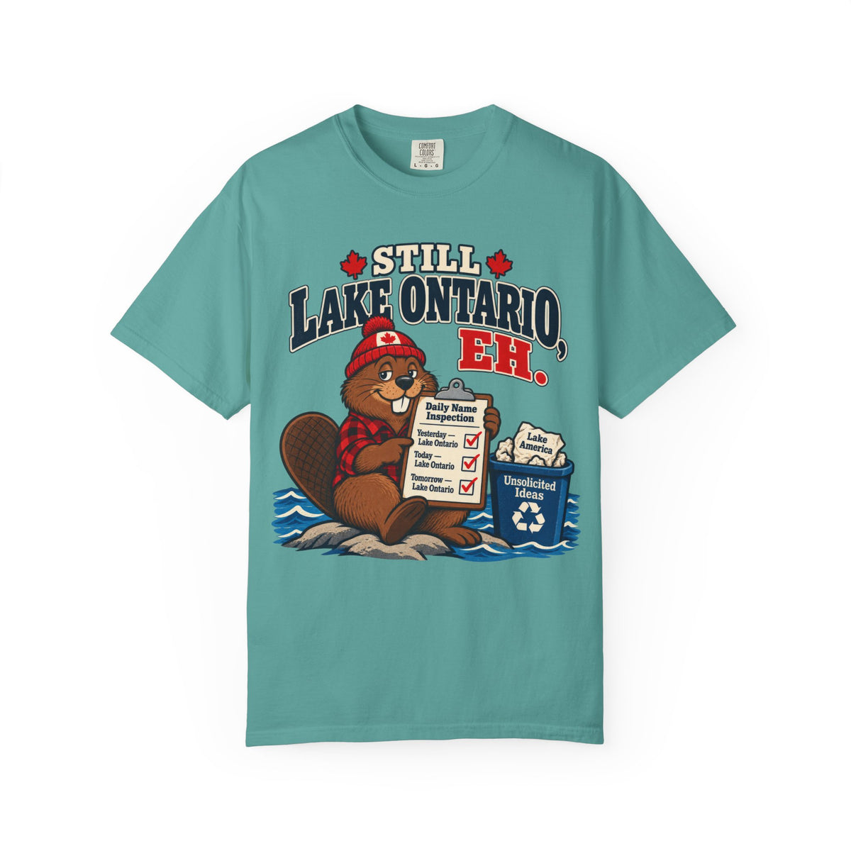 Still Lake Ontario, Eh T-Shirt — Cute Canadian Beaver Graphic Tee