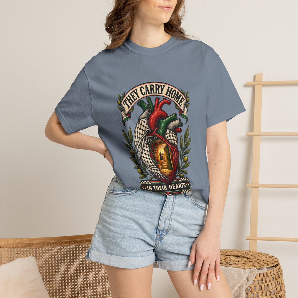 They Carry Home Heart T-Shirt — Free Palestine