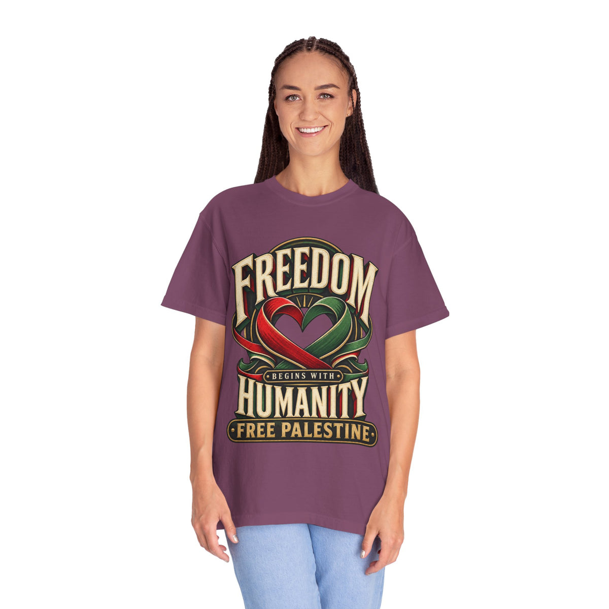 Freedom Begins With Humanity "Free Palestine" T-Shirt