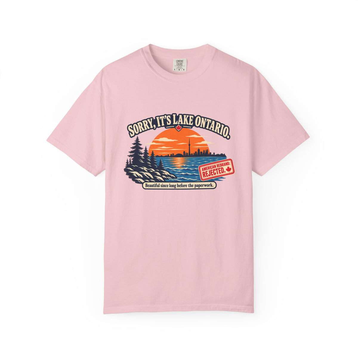 Lake Ontario Sunset T-Shirt — "Sorry, It's Lake Ontario" - Lake America Rejected
