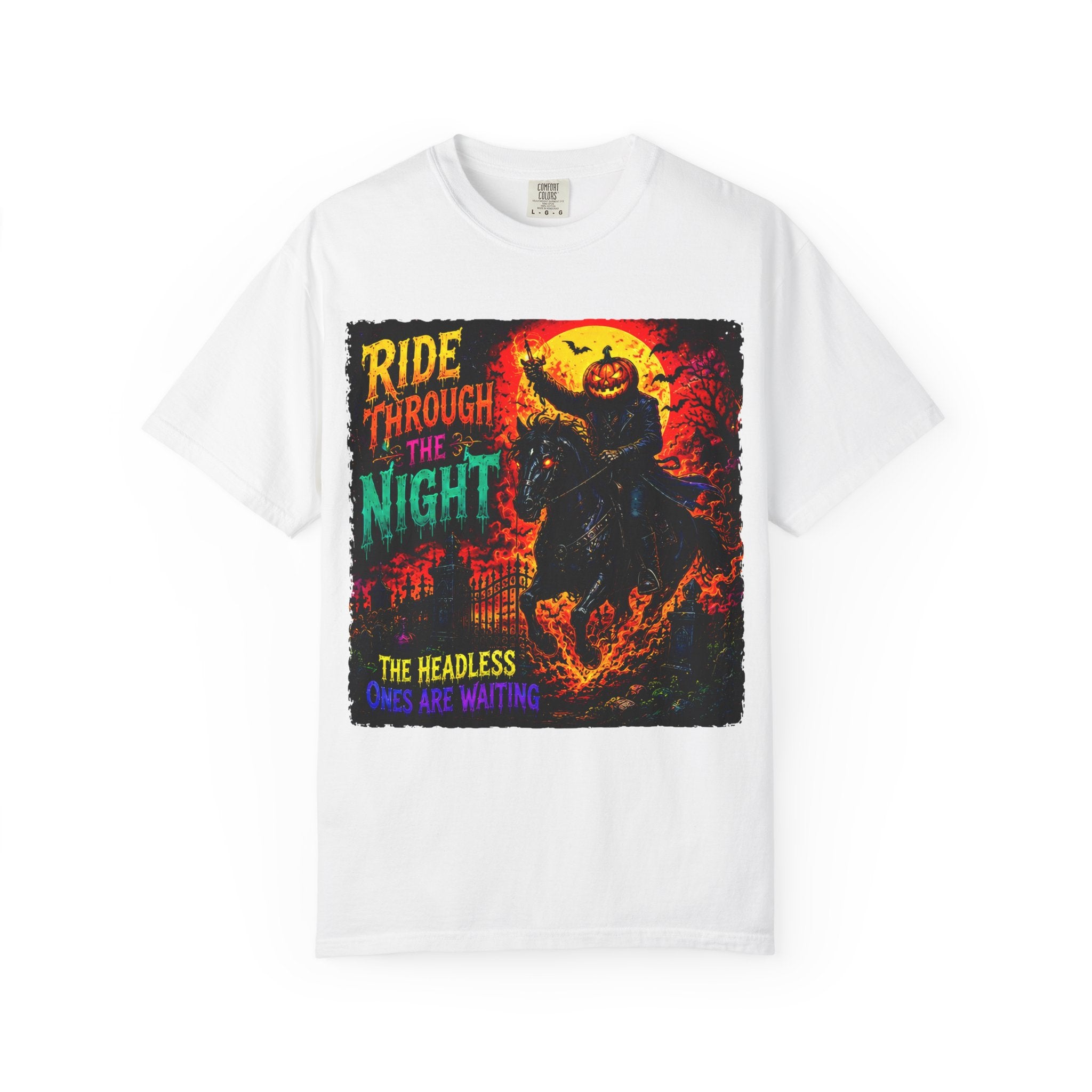 Ride Through the Night Halloween T-Shirt — Headless Horseman Graphic Tee