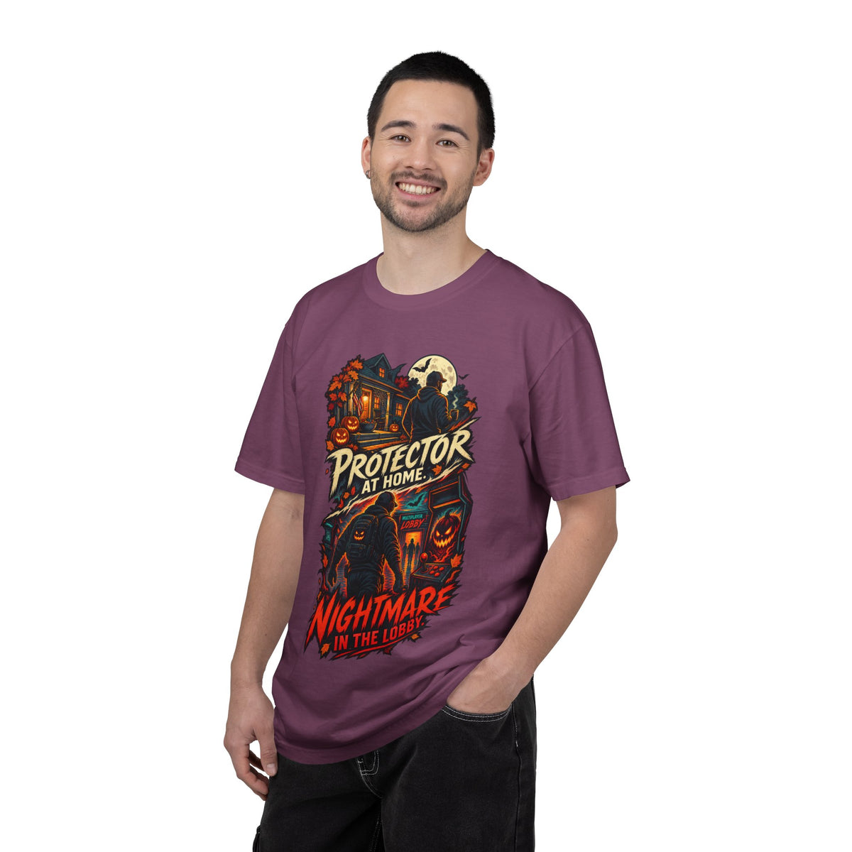 Halloween Gamer DAD Protector at Home - Nightmare in the Lobby T-Shirt