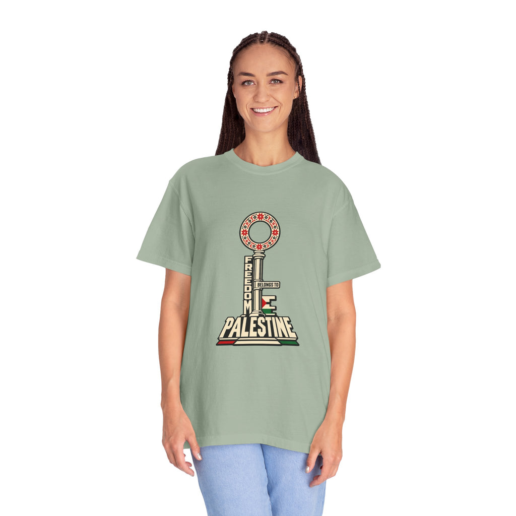 Palestine Freedom Key T-Shirt — Retro Solidarity Graphic Tee