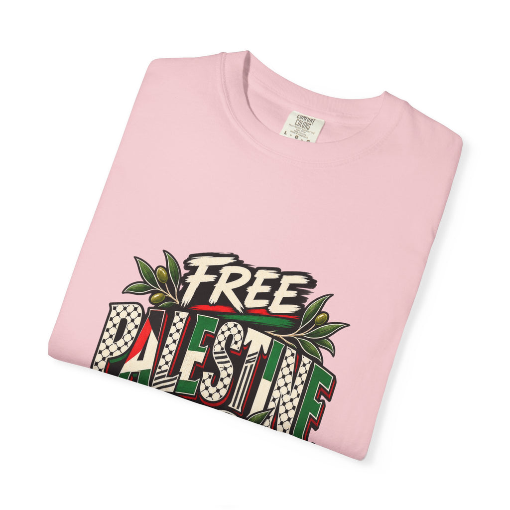 Free Palestine Graphic T-Shirt — Heart & Flag Solidarity Tee