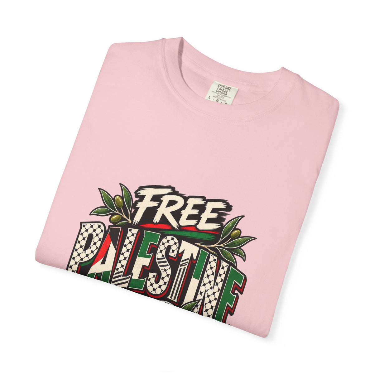 Free Palestine Graphic T-Shirt — Heart & Flag Solidarity Tee